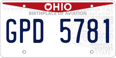 OH license plate GPD5781