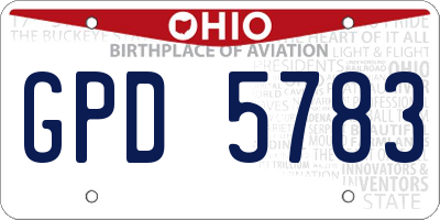 OH license plate GPD5783