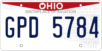 OH license plate GPD5784