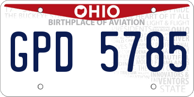 OH license plate GPD5785