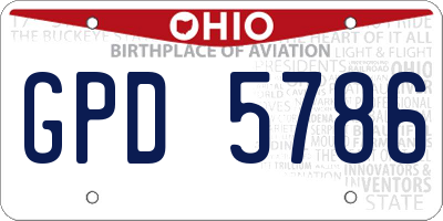 OH license plate GPD5786