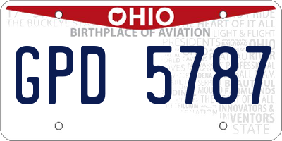 OH license plate GPD5787