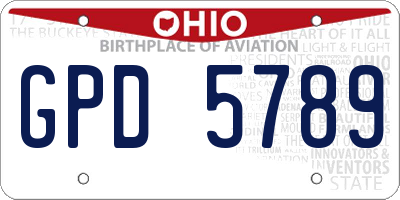 OH license plate GPD5789