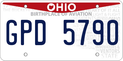 OH license plate GPD5790