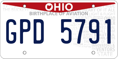 OH license plate GPD5791