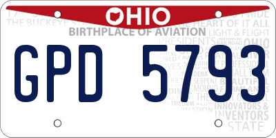 OH license plate GPD5793