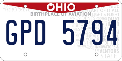 OH license plate GPD5794