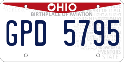 OH license plate GPD5795