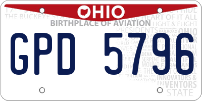 OH license plate GPD5796