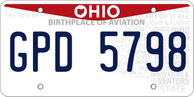 OH license plate GPD5798