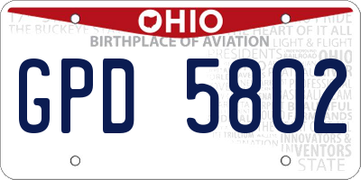 OH license plate GPD5802