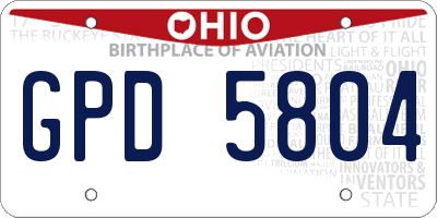 OH license plate GPD5804