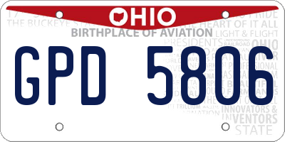 OH license plate GPD5806