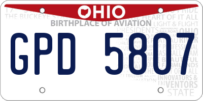 OH license plate GPD5807