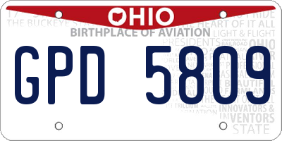 OH license plate GPD5809