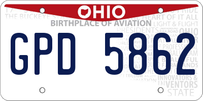 OH license plate GPD5862