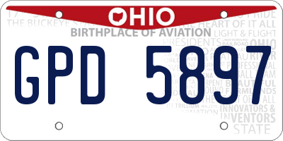 OH license plate GPD5897