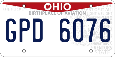 OH license plate GPD6076
