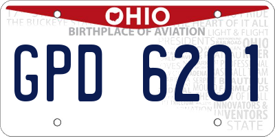 OH license plate GPD6201