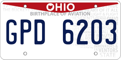 OH license plate GPD6203