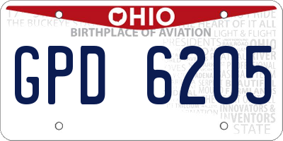 OH license plate GPD6205