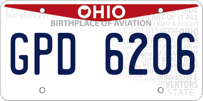OH license plate GPD6206