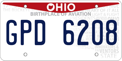 OH license plate GPD6208