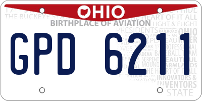 OH license plate GPD6211