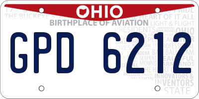 OH license plate GPD6212