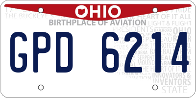 OH license plate GPD6214