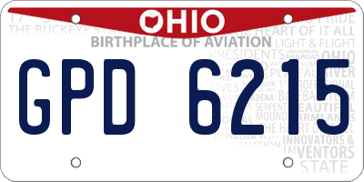 OH license plate GPD6215