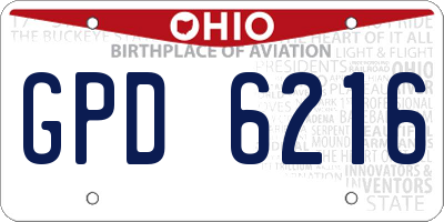 OH license plate GPD6216