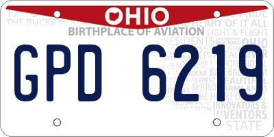 OH license plate GPD6219