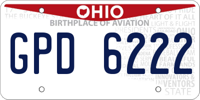 OH license plate GPD6222