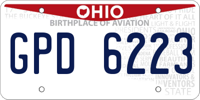 OH license plate GPD6223