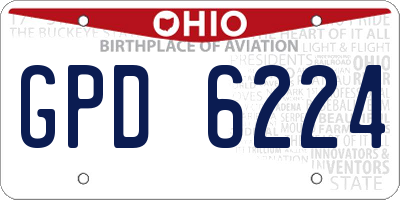OH license plate GPD6224