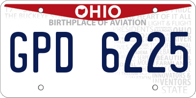 OH license plate GPD6225