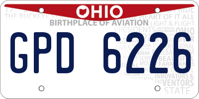 OH license plate GPD6226