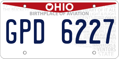 OH license plate GPD6227