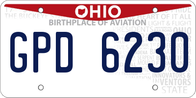 OH license plate GPD6230
