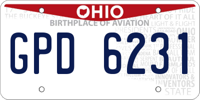 OH license plate GPD6231