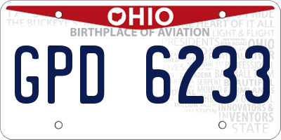 OH license plate GPD6233