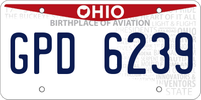 OH license plate GPD6239