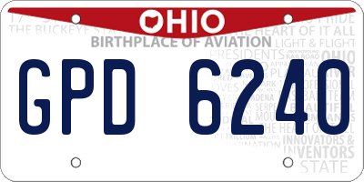 OH license plate GPD6240