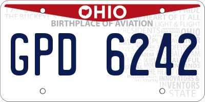 OH license plate GPD6242