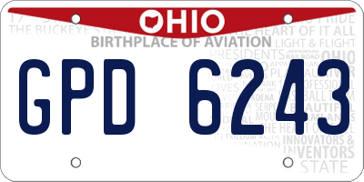 OH license plate GPD6243