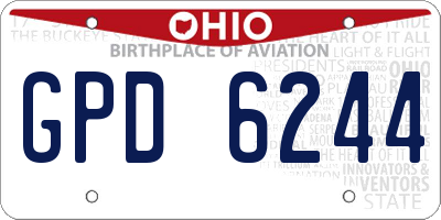 OH license plate GPD6244