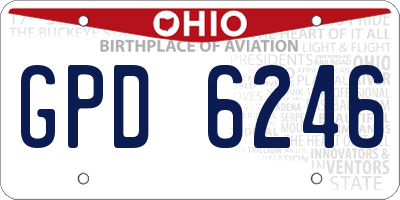 OH license plate GPD6246