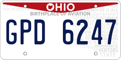 OH license plate GPD6247