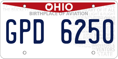 OH license plate GPD6250